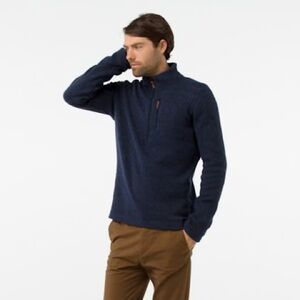 Smartwool Men's Hudson Trail Fleece Half Zip Merino Blend Sweater Navy SW016520